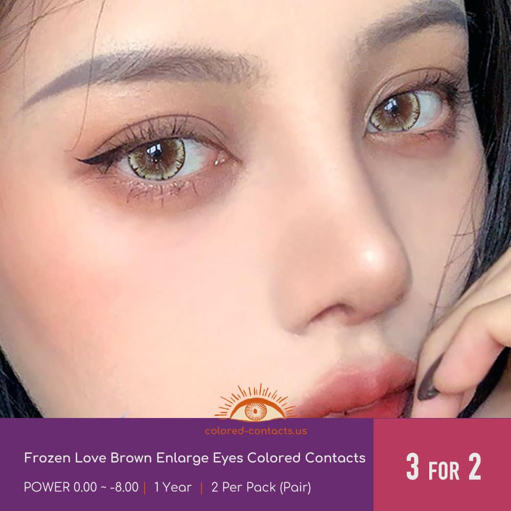 Frozen Love Brown Enlarge Eyes Colored Contacts - thumbnail 2
