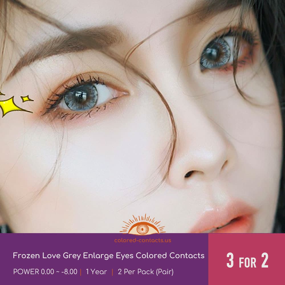 Frozen Love Grey Enlarge Eyes Colored Contacts - thumbnail 2