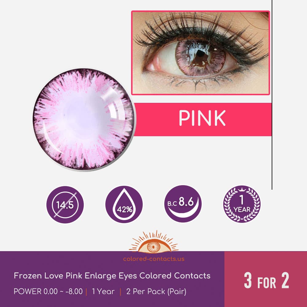 Frozen Love Pink Enlarge Eyes Colored Contacts - thumbnail 3