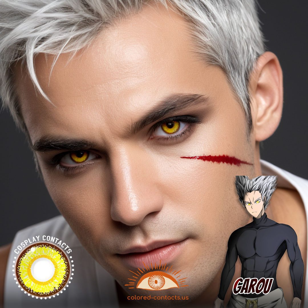 One-Punch Man: Garou Cosplay Yellow Contact Lenses - image 1