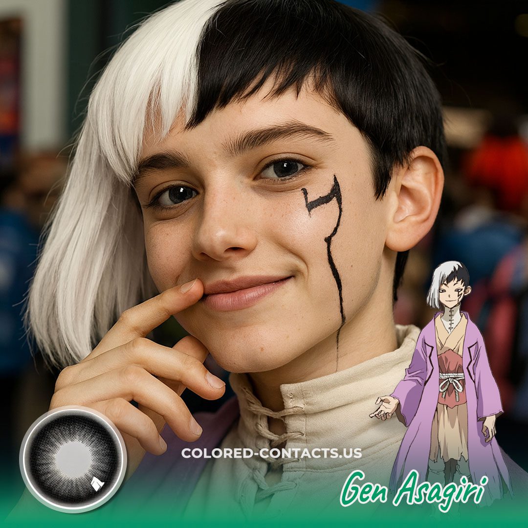 Dr. Stone: Gen Asagiri Cosplay Black Contact Lenses - image 1