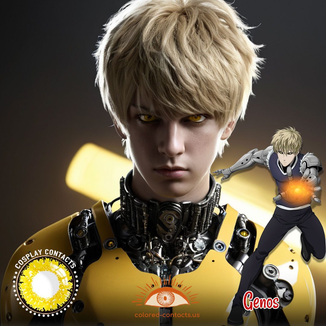 One-Punch Man: Genos Cosplay Yellow Contact Lenses - image 1