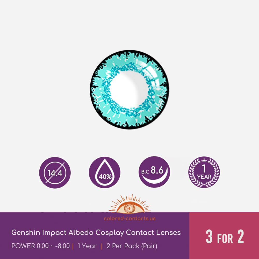 Genshin Impact Albedo Cosplay Contact Lenses - thumbnail 3