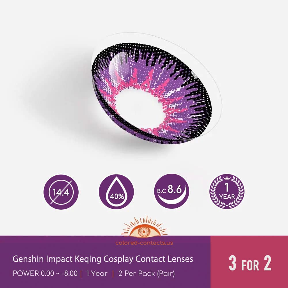 Genshin Impact Keqing Cosplay Contact Lenses - thumbnail 4