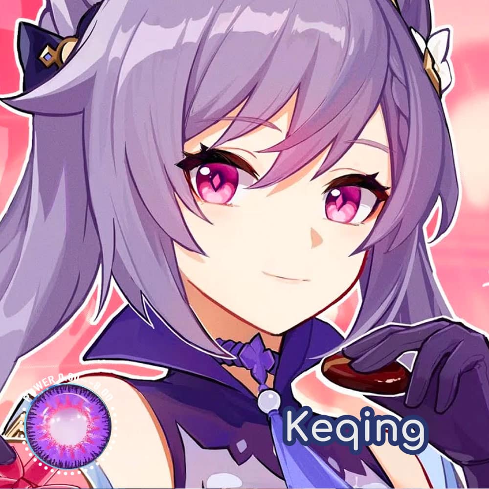 Genshin Impact Keqing Cosplay Contact Lenses - image 1
