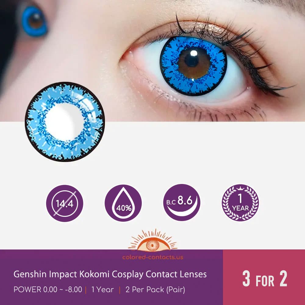 Genshin Impact Kokomi Cosplay Contact Lenses - thumbnail 4