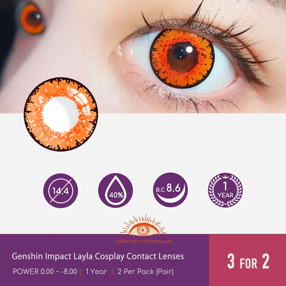 Genshin Impact Layla Cosplay Contact Lenses - thumbnail 4