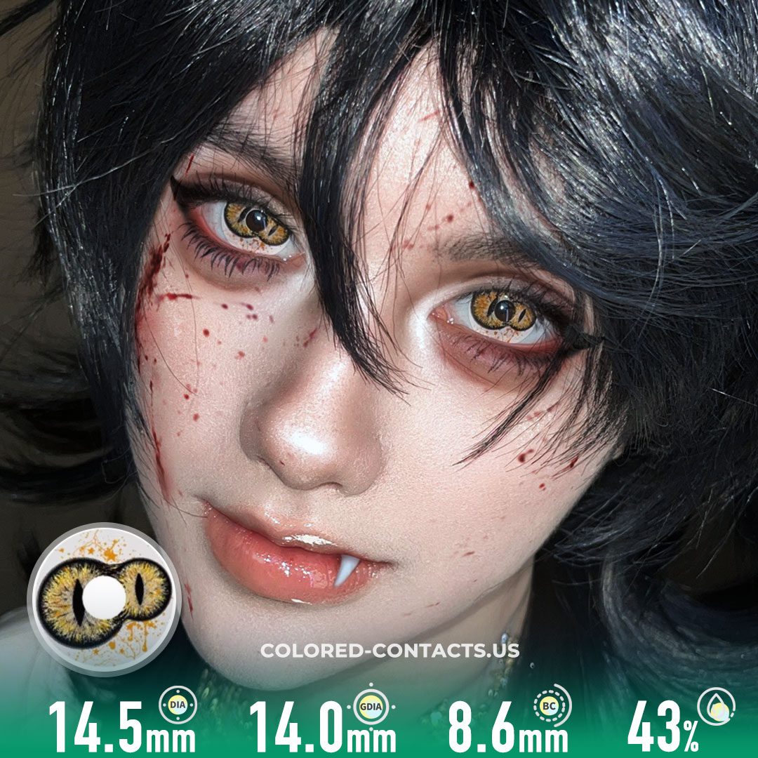 Golden Horror Double Pupil Contact Lenses | 4-Lens Pack - image 1
