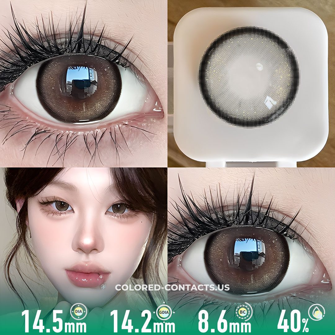 Golden Sparkle Black Rim Circle Contacts - image 1