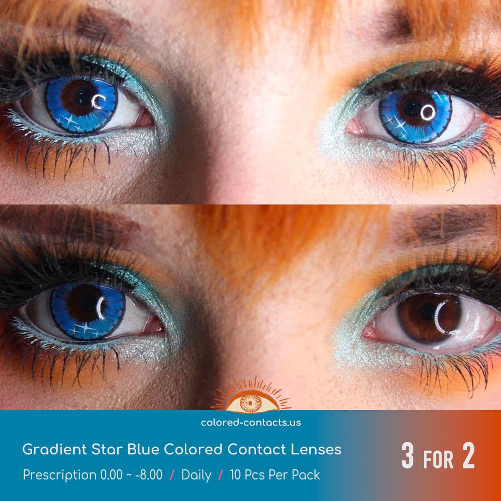 Gradient Star Blue Colored Contact Lenses - thumbnail 6