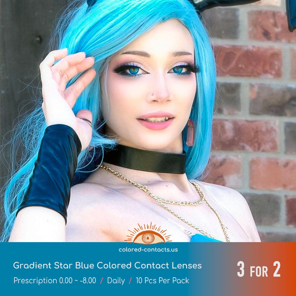 Gradient Star Blue Colored Contact Lenses - thumbnail 8