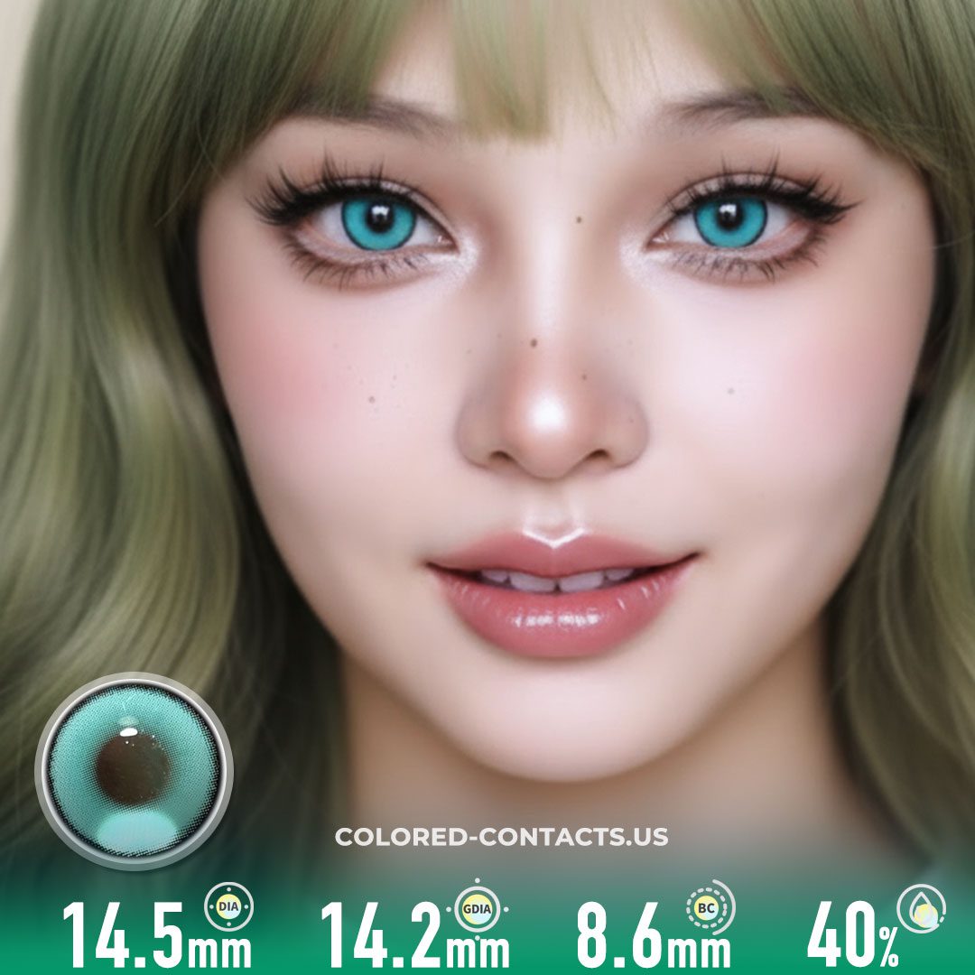 Grass Type Teal Green Colored Contacts | 4-Lens Pack - image 1