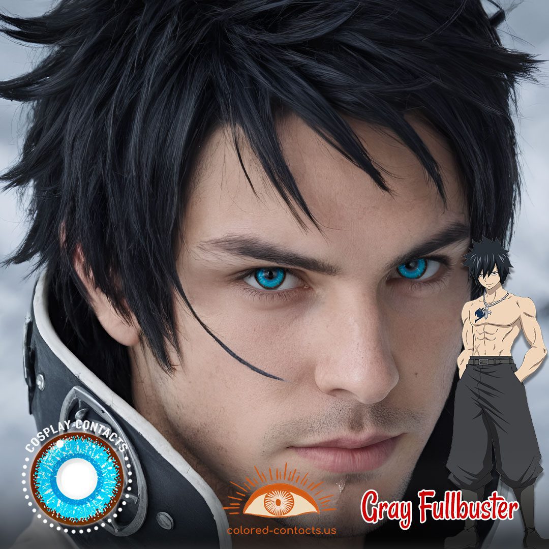 Fairy Tail : Gray Fullbuster Cosplay Blue Contact Lenses - image 1