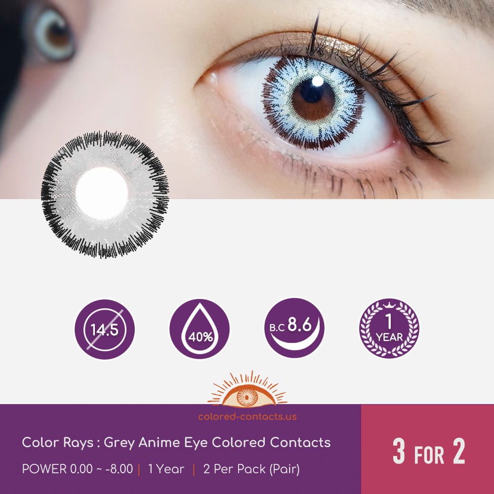 Grey Anime Eye Colored Contacts - thumbnail 3