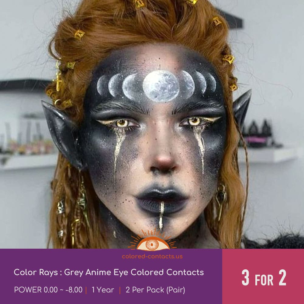 Grey Anime Eye Colored Contacts - thumbnail 2
