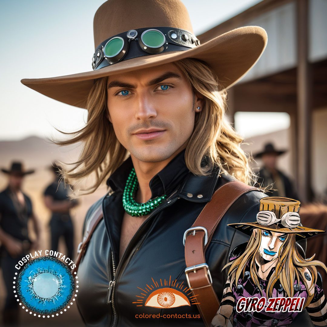 JoJo's Bizarre: Gyro Zeppeli Cosplay Blue Contact Lenses - image 1