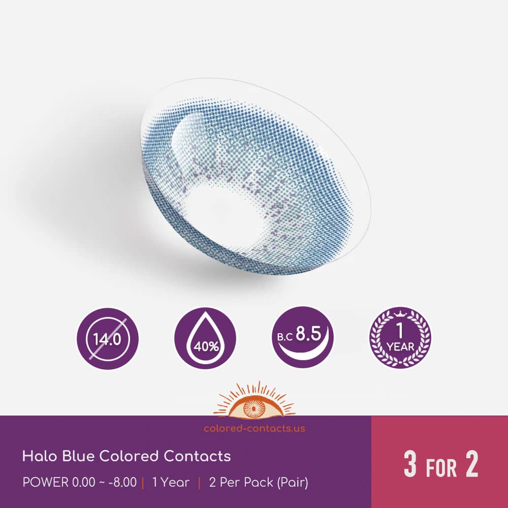 Halo Blue Colored Contacts - thumbnail 3