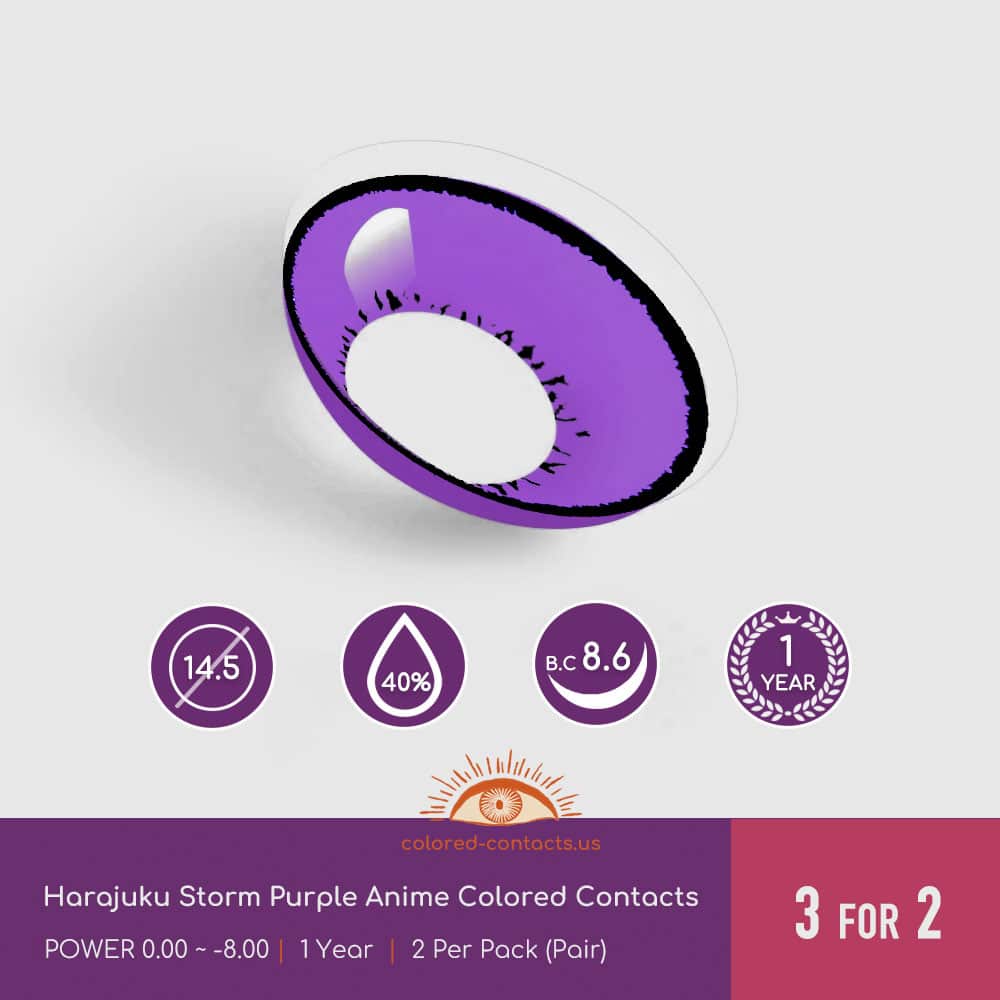 Harajuku Storm Purple Anime Colored Contacts - thumbnail 3