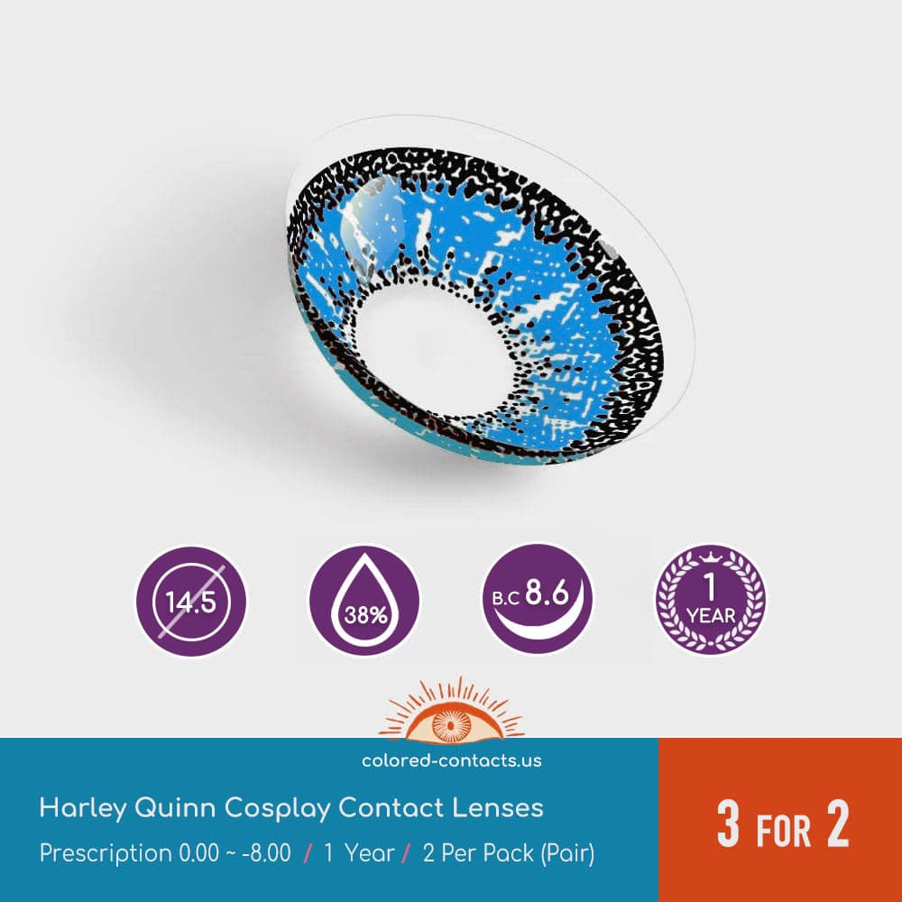 Harley Quinn Cosplay Contact Lenses - thumbnail 3