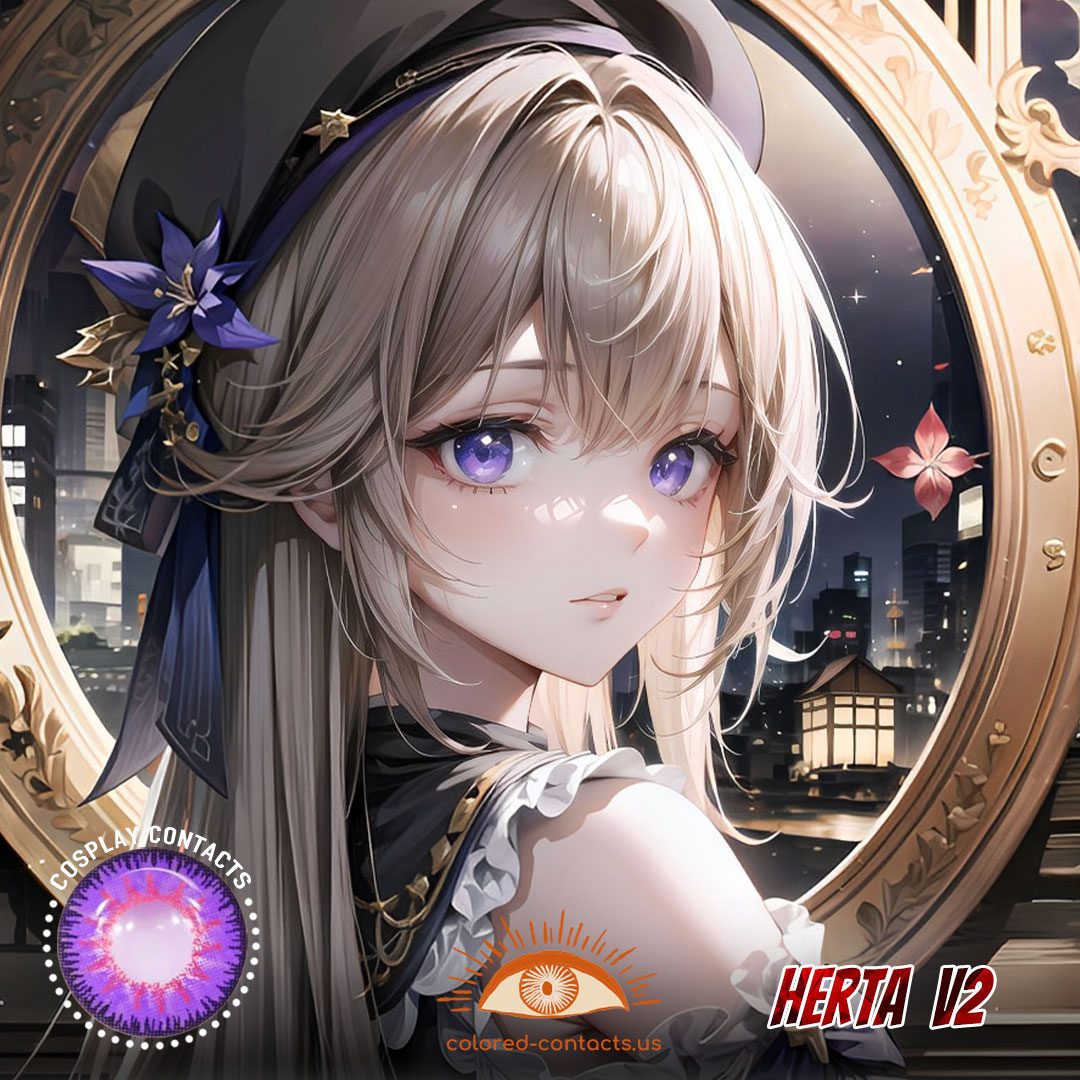 HONKAI :  Herta Cosplay Purple Contact Lenses - thumbnail 3