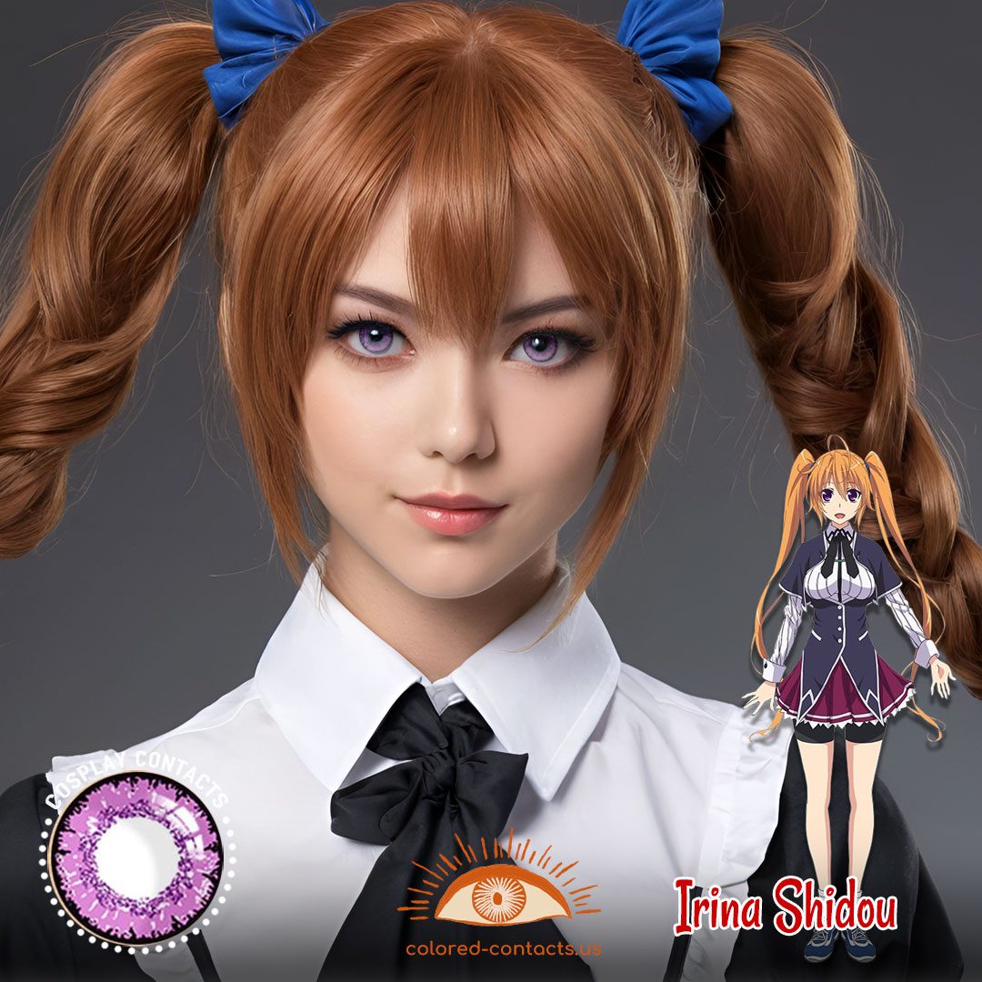 High School DxD: Irina Shidou Cosplay Violet Contact Lenses - image 1