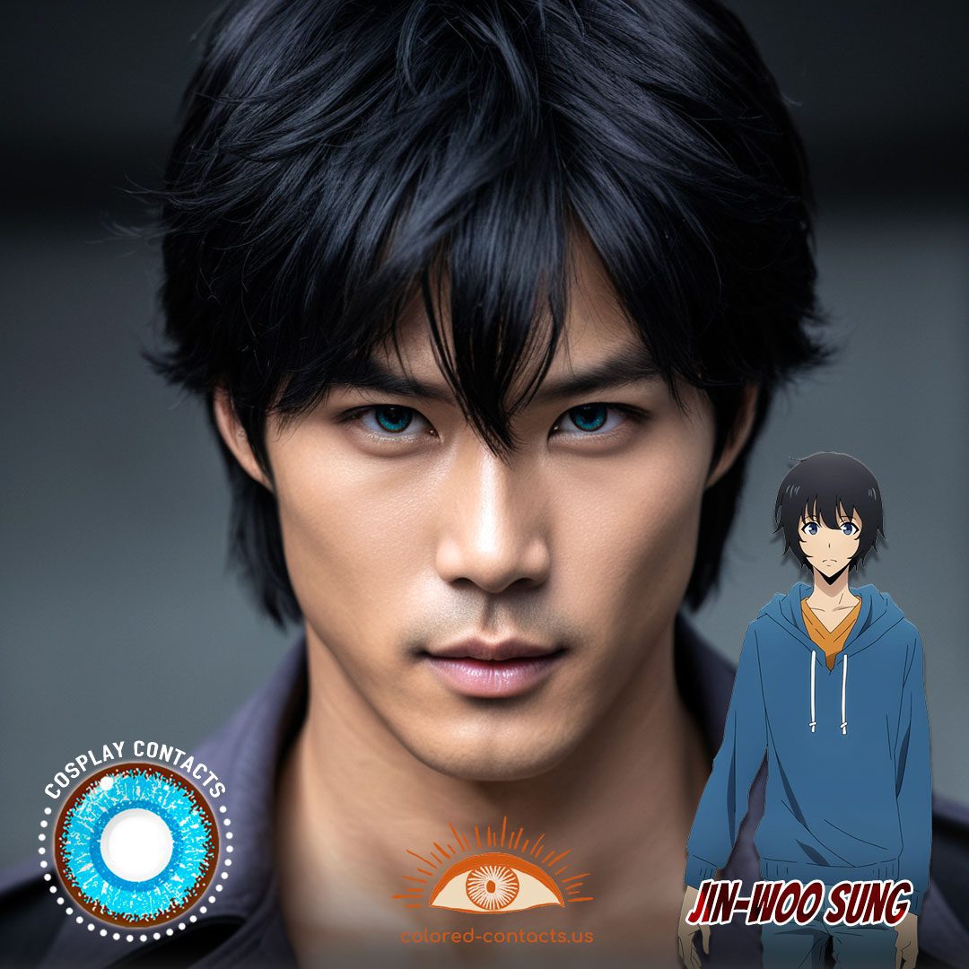 Solo Leveling: Jin-Woo Sung Cosplay Blue Contact Lenses - image 1