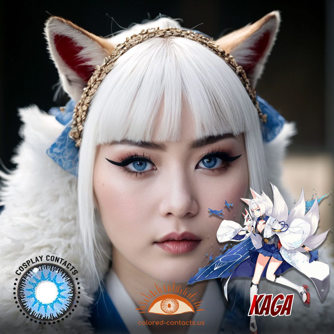 Azur Lane: Kaga Cosplay Blue Contact Lenses - image 1