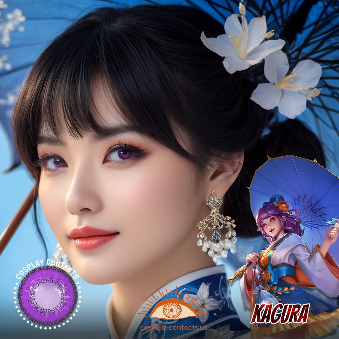 Mobile Legends: Kagura Cosplay Purple Contact Lenses - image 1