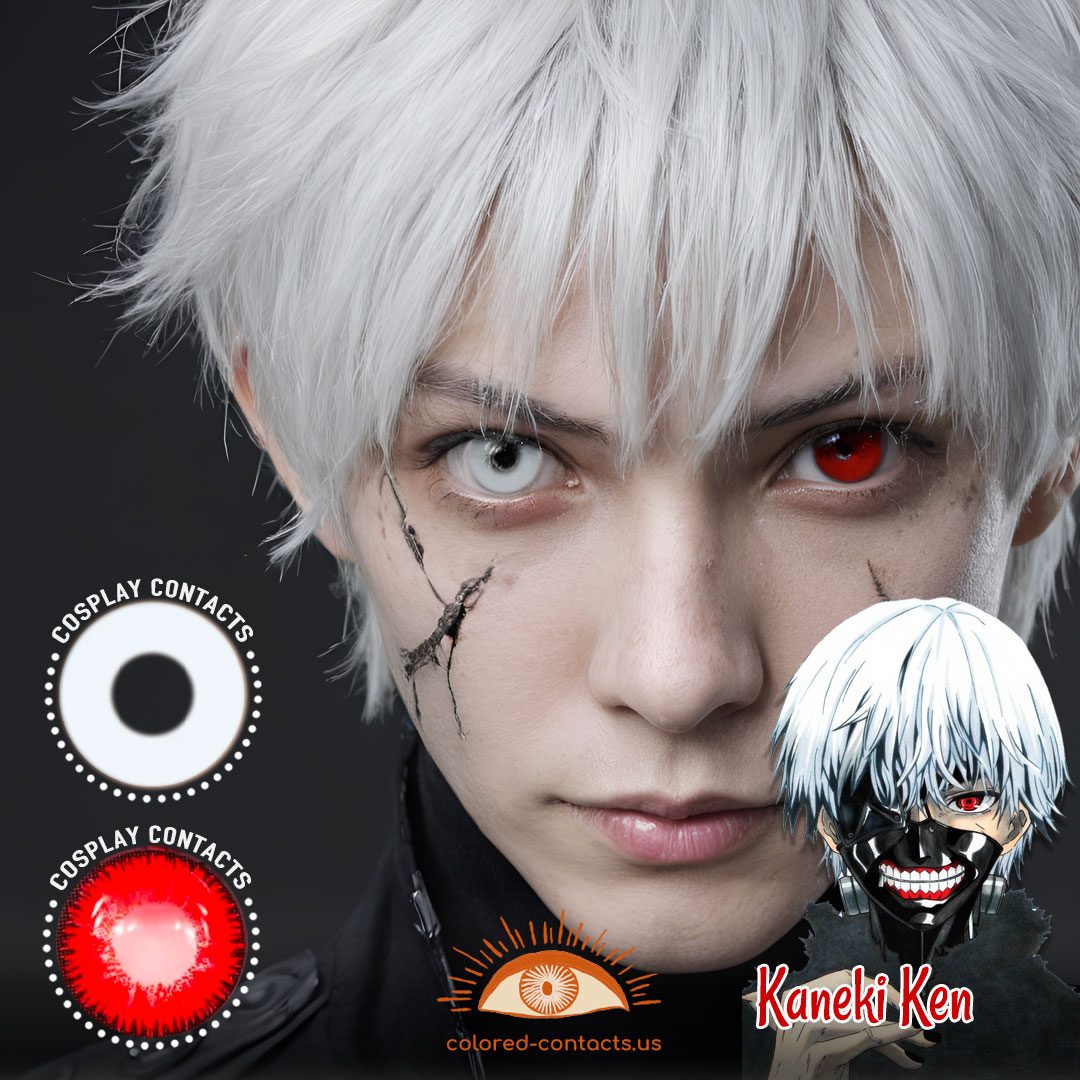 Tokyo Ghoul : Kaneki Ken Cosplay White And Red Contact Lenses - image 1
