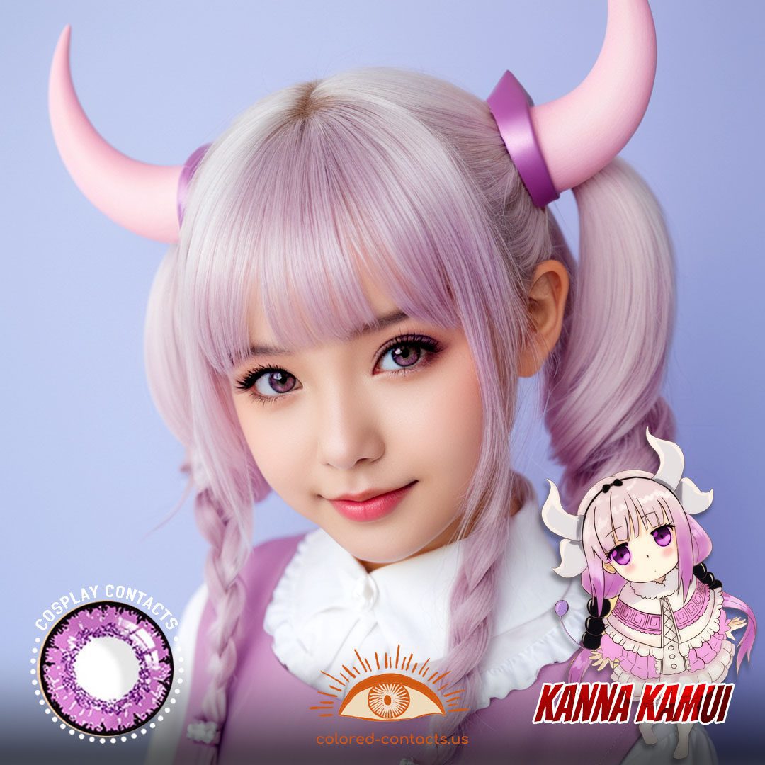 Maid Dragon: Kanna Kamui Cosplay Violet Contact Lenses - image 1