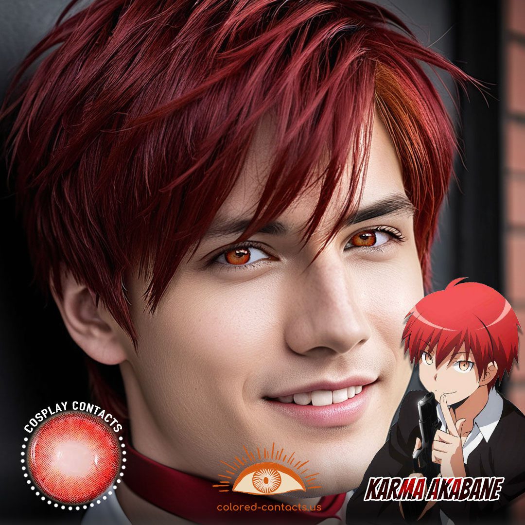 Assassination Classroom: Karma Akabane Cosplay Red Contact Lenses - image 1