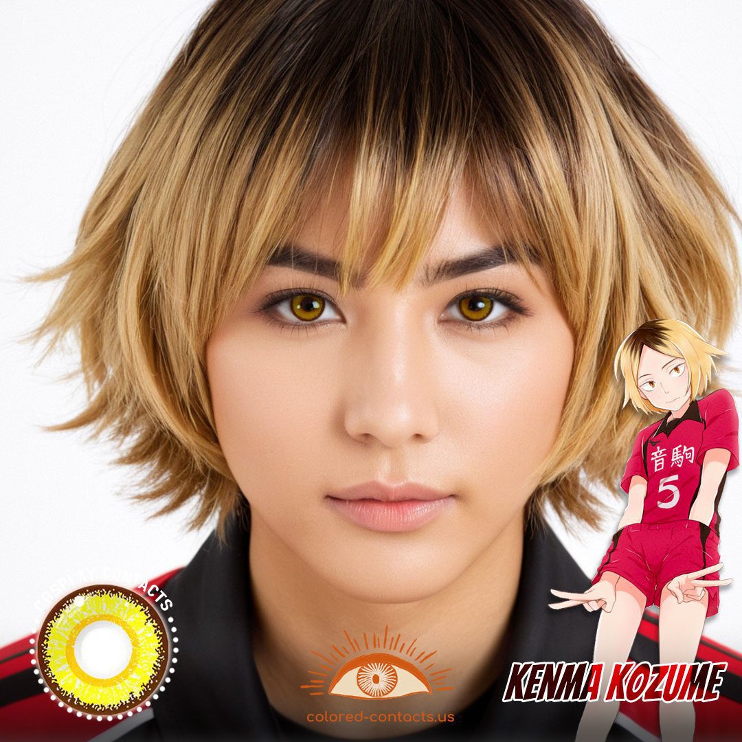 Haikyū!! Kenma Kozume Cosplay Yellow Contact Lenses - image 1
