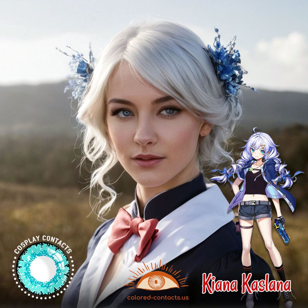 Houkai Gakuen 2 : Kiana Kaslana Cosplay Light Blue Contact Lenses - image 1