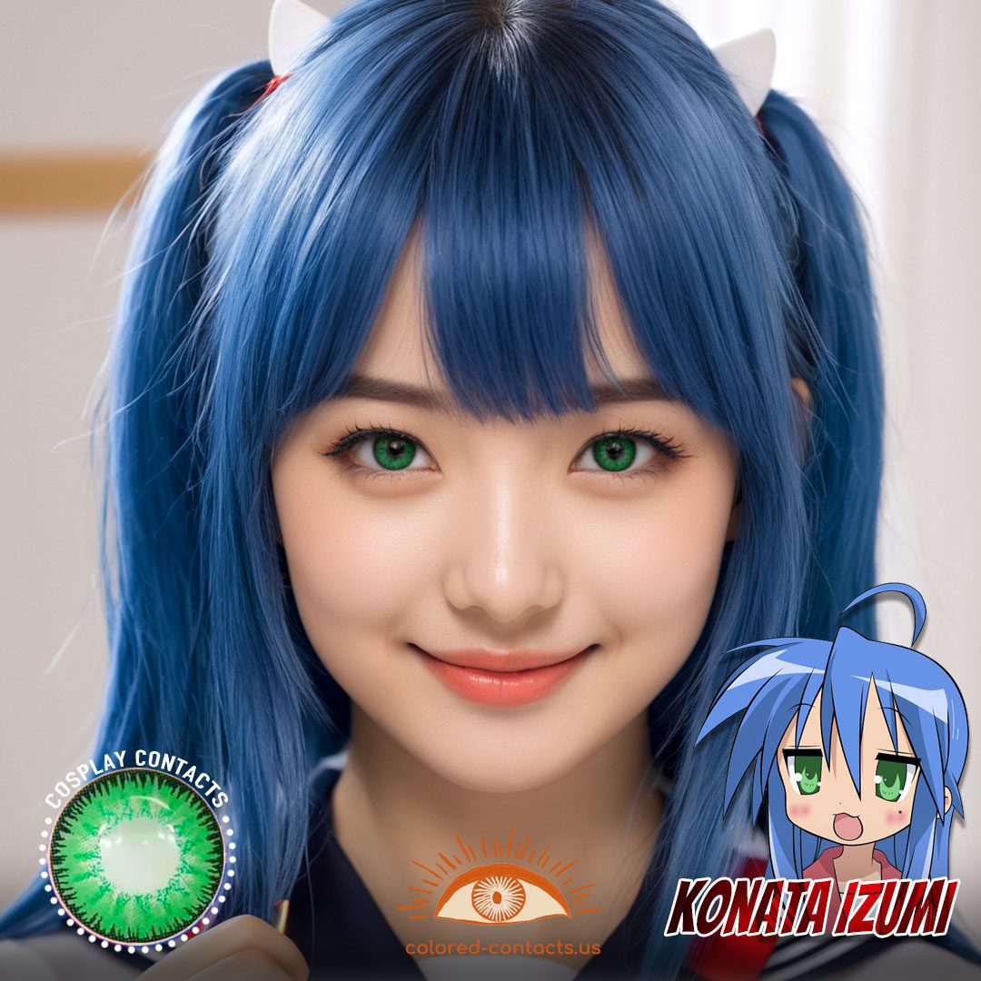 Lucky Star: Konata Izumi Cosplay Green Contact Lenses - image 1