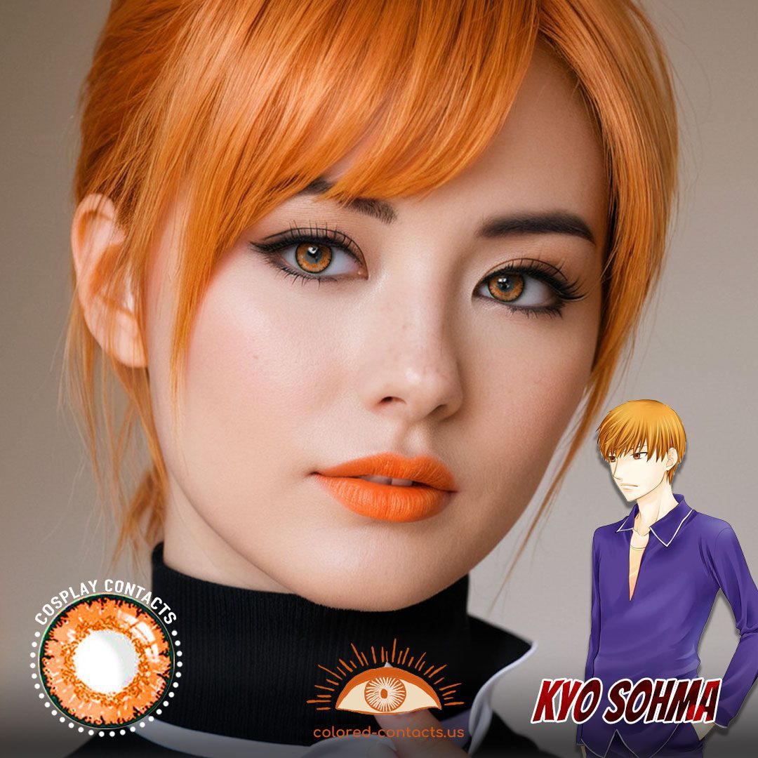 Fruits Basket: Kyo Sohma Cosplay Orange Contact Lenses - image 1