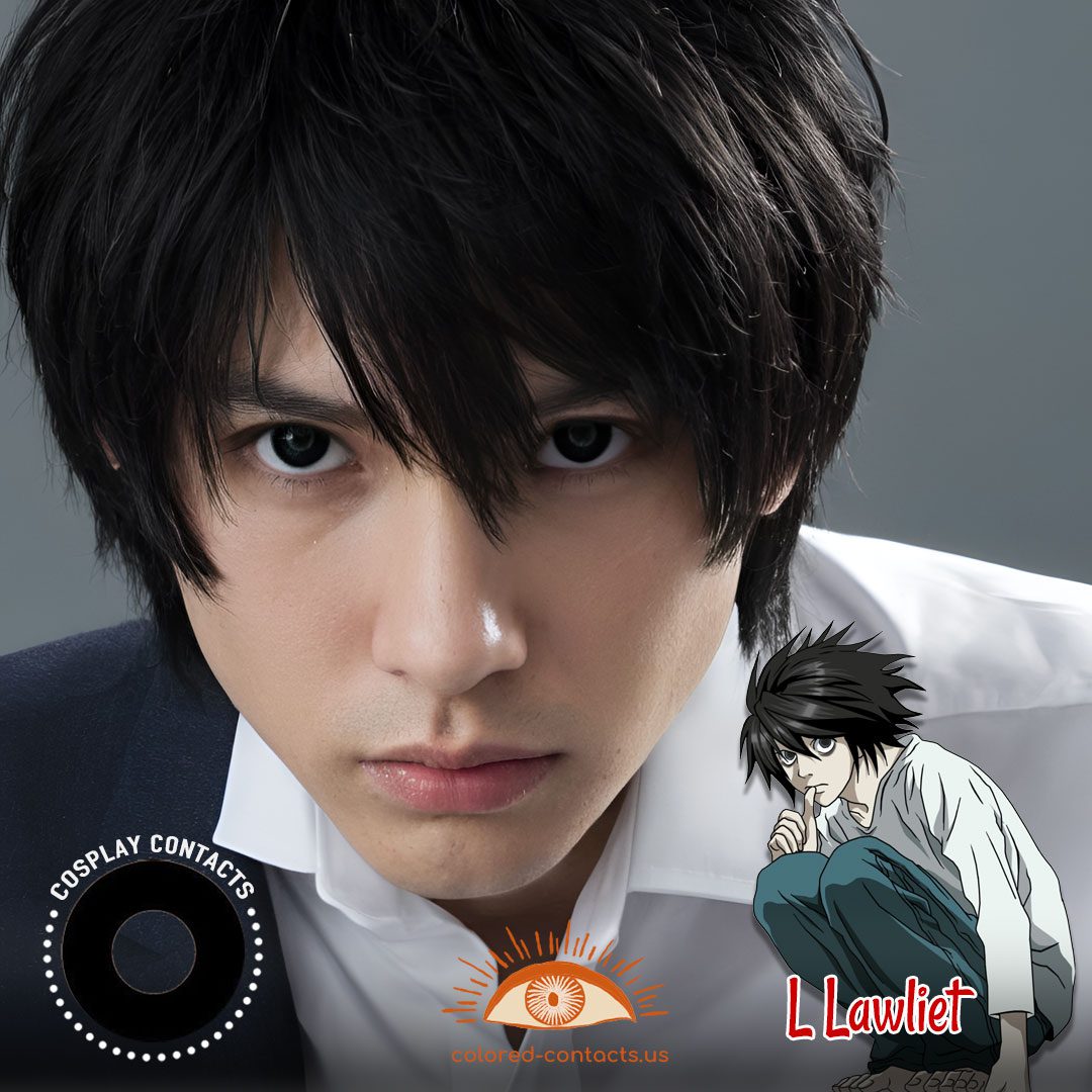 Death Note: L Lawliet Cosplay Black Contact Lenses - image 1