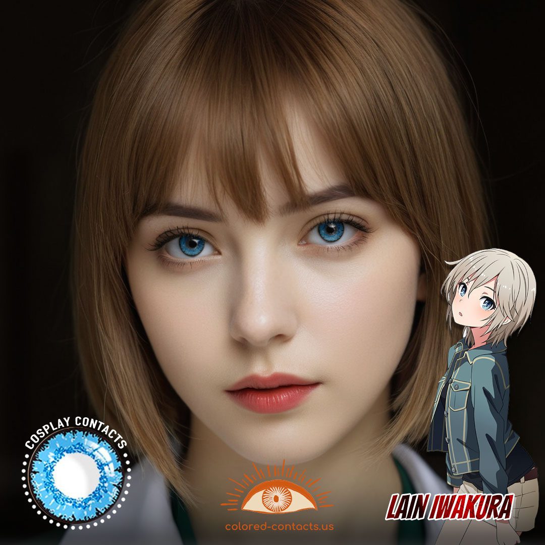SEL: Lain Iwakura Cosplay Blue Contact Lenses - image 1