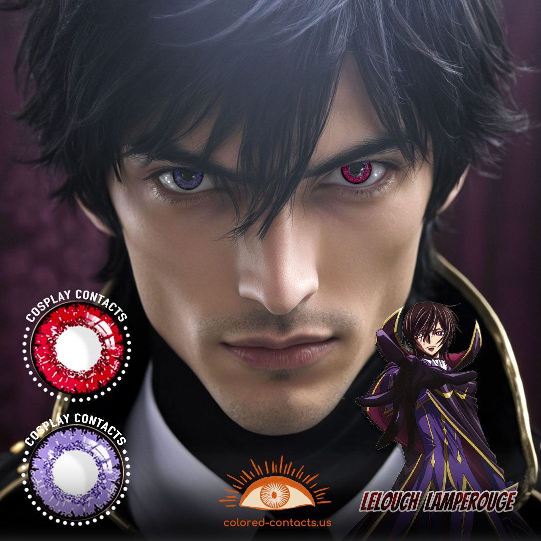 Code Geass: Lelouch Lamperouge Cosplay Heterochromia Contact Lenses - image 1