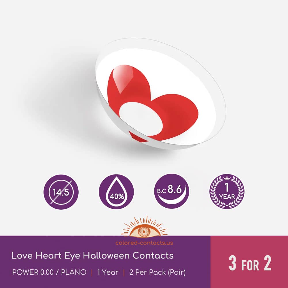 Love Heart Eye Halloween Contacts - thumbnail 3