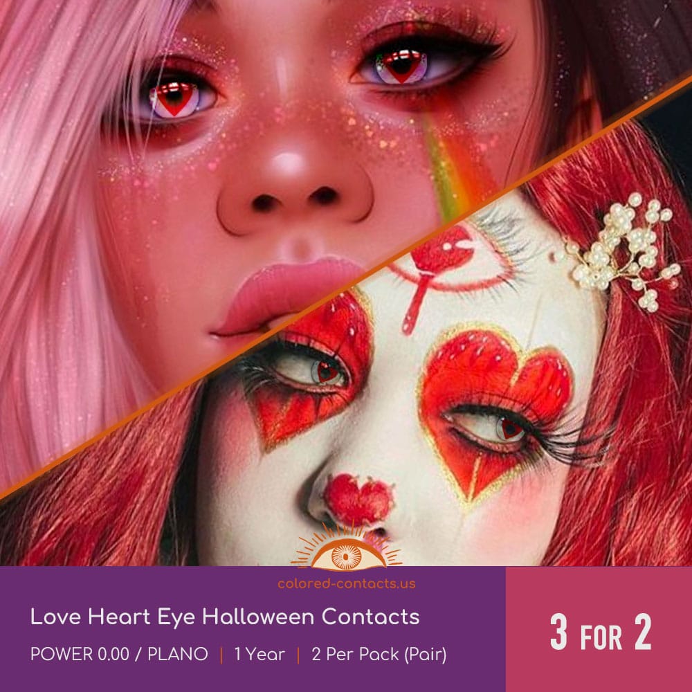 Love Heart Eye Halloween Contacts - thumbnail 2