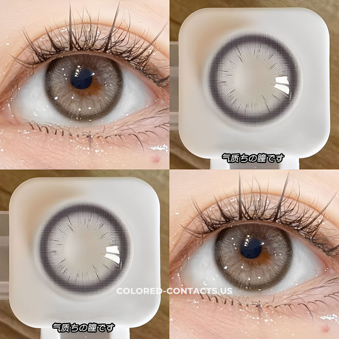 Luxurious Ash Brown Circle Contact Lenses - thumbnail 2