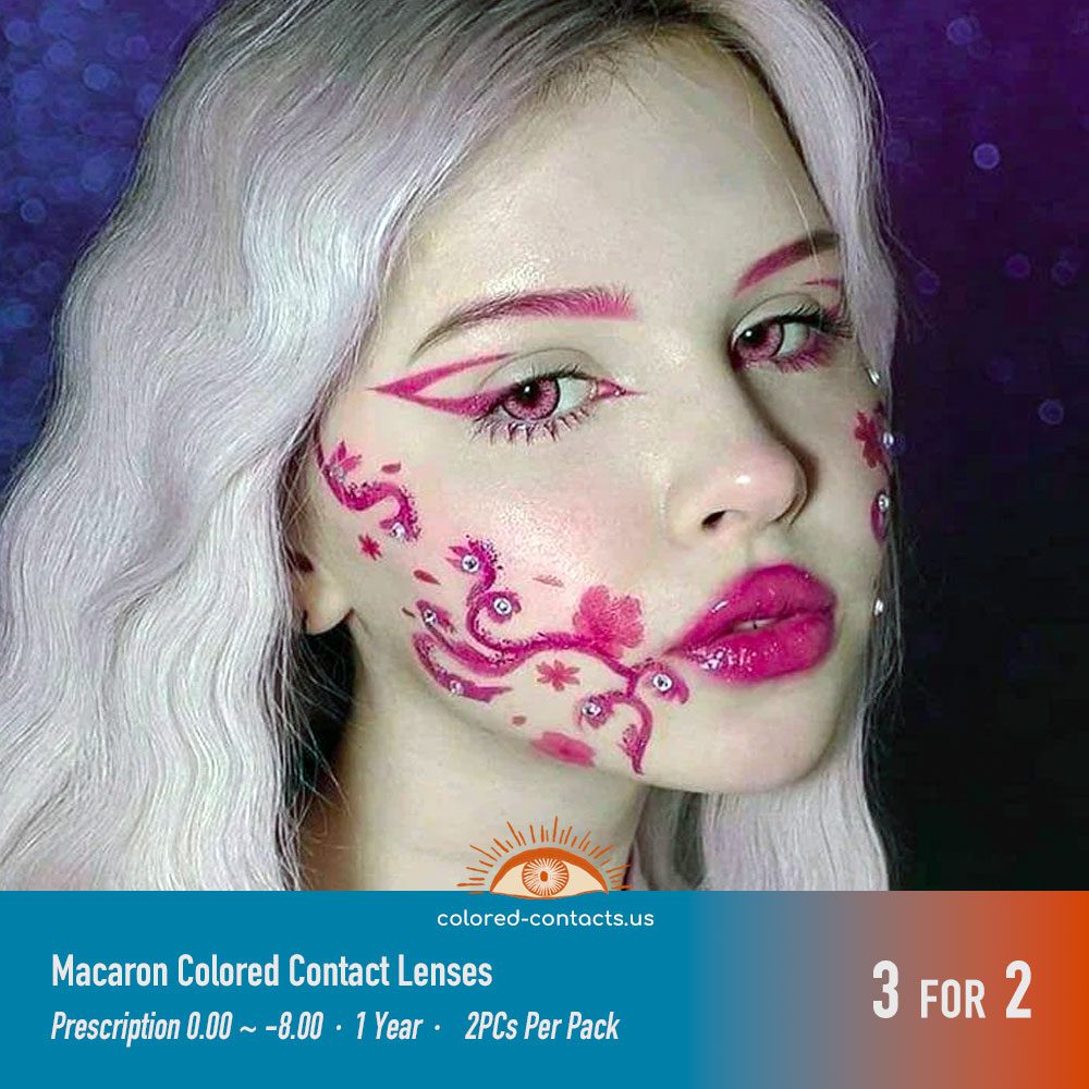 Macaron Pink Colored Contact Lenses - thumbnail 2