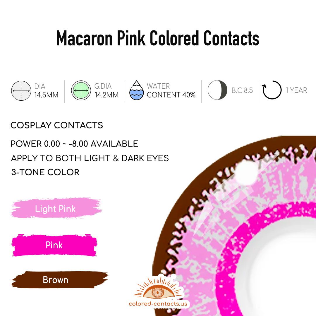 Macaron Pink Colored Contact Lenses - thumbnail 3