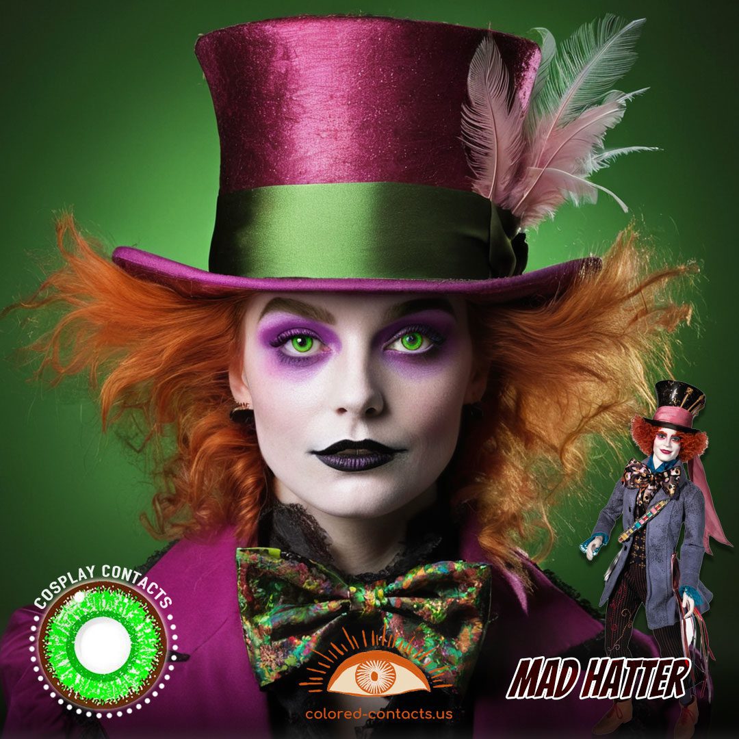 Alice in Wonderland: Mad Hatter Cosplay Green Contact Lenses - image 1