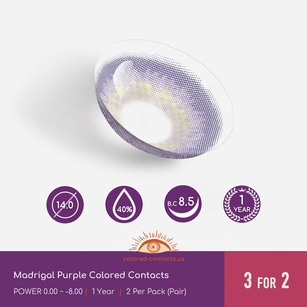 Madrigal Purple Colored Contacts - thumbnail 3
