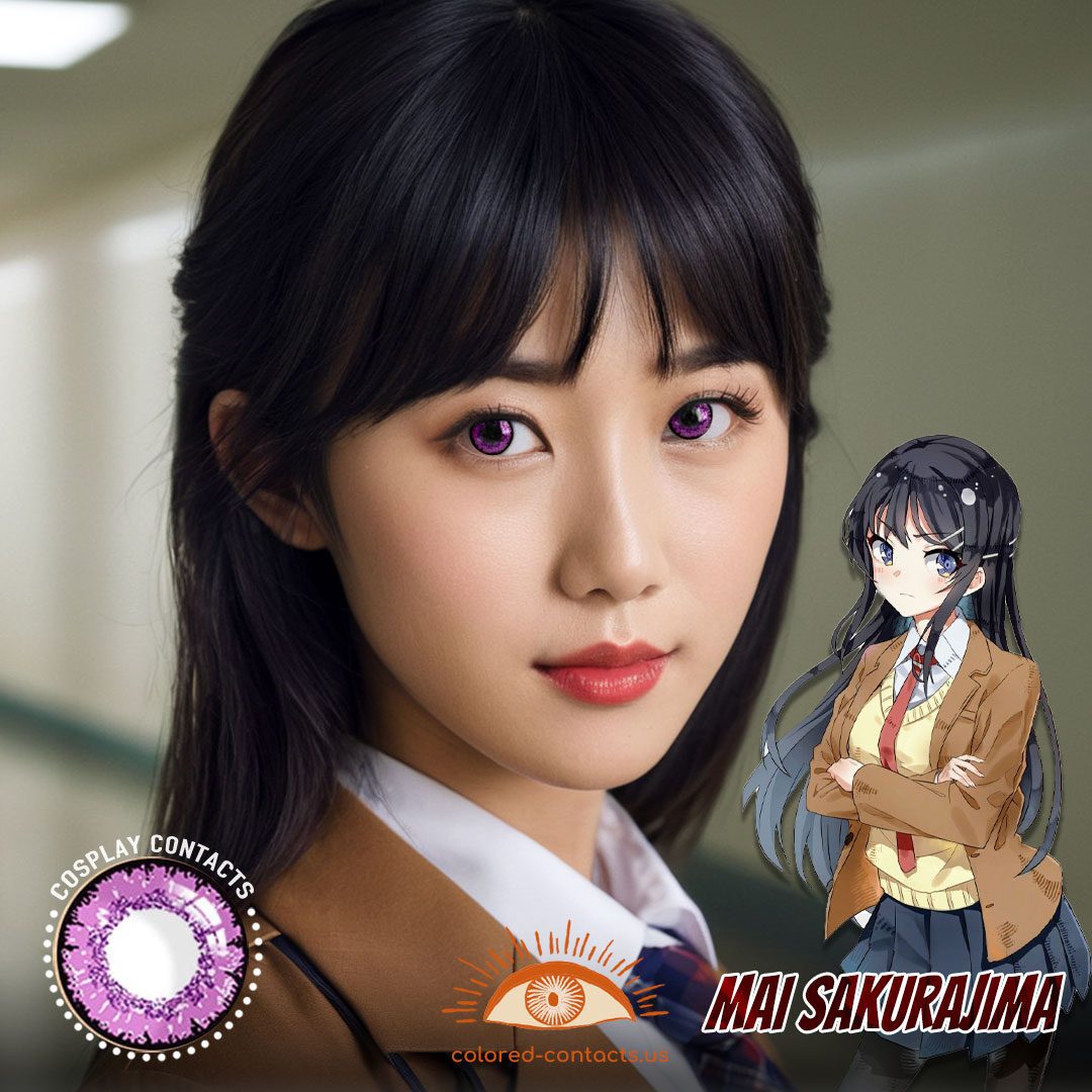 Seishun Buta Yarou: Mai Sakurajima Cosplay Violet Contact Lenses - image 1
