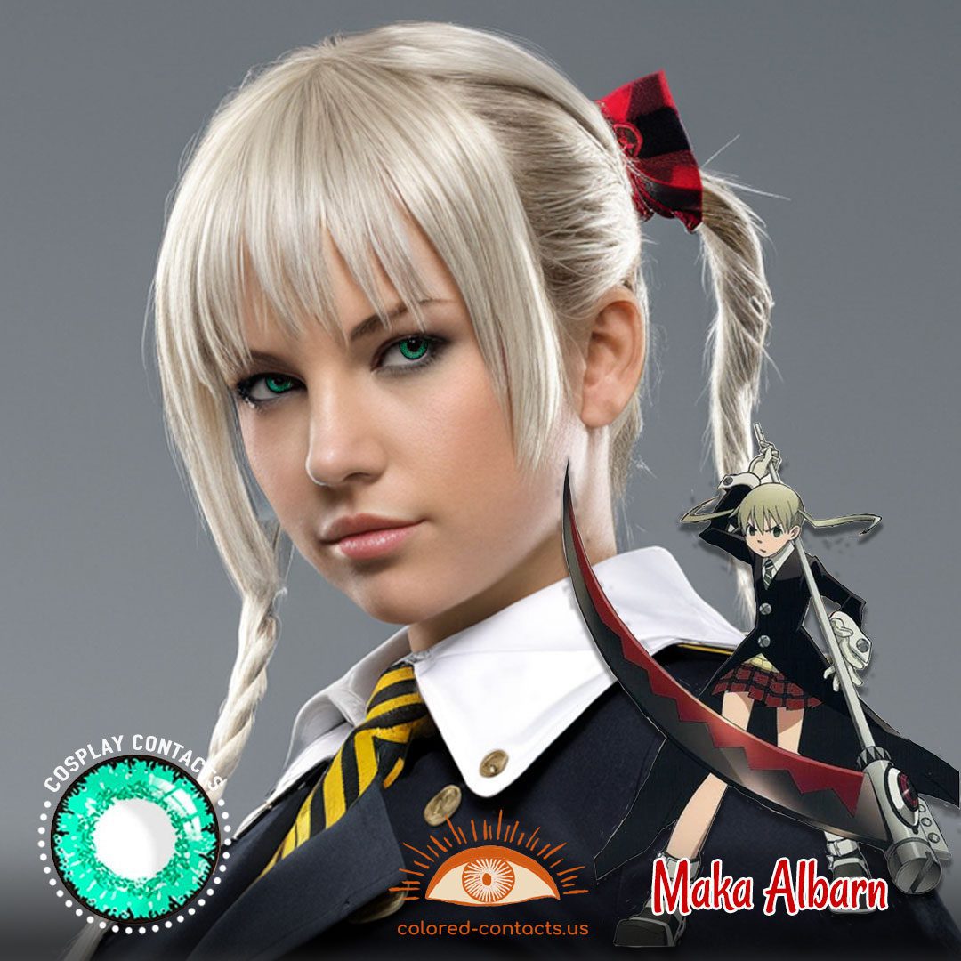 Soul Eater: Maka Albarn Cosplay Opal Green Contact Lenses - image 1