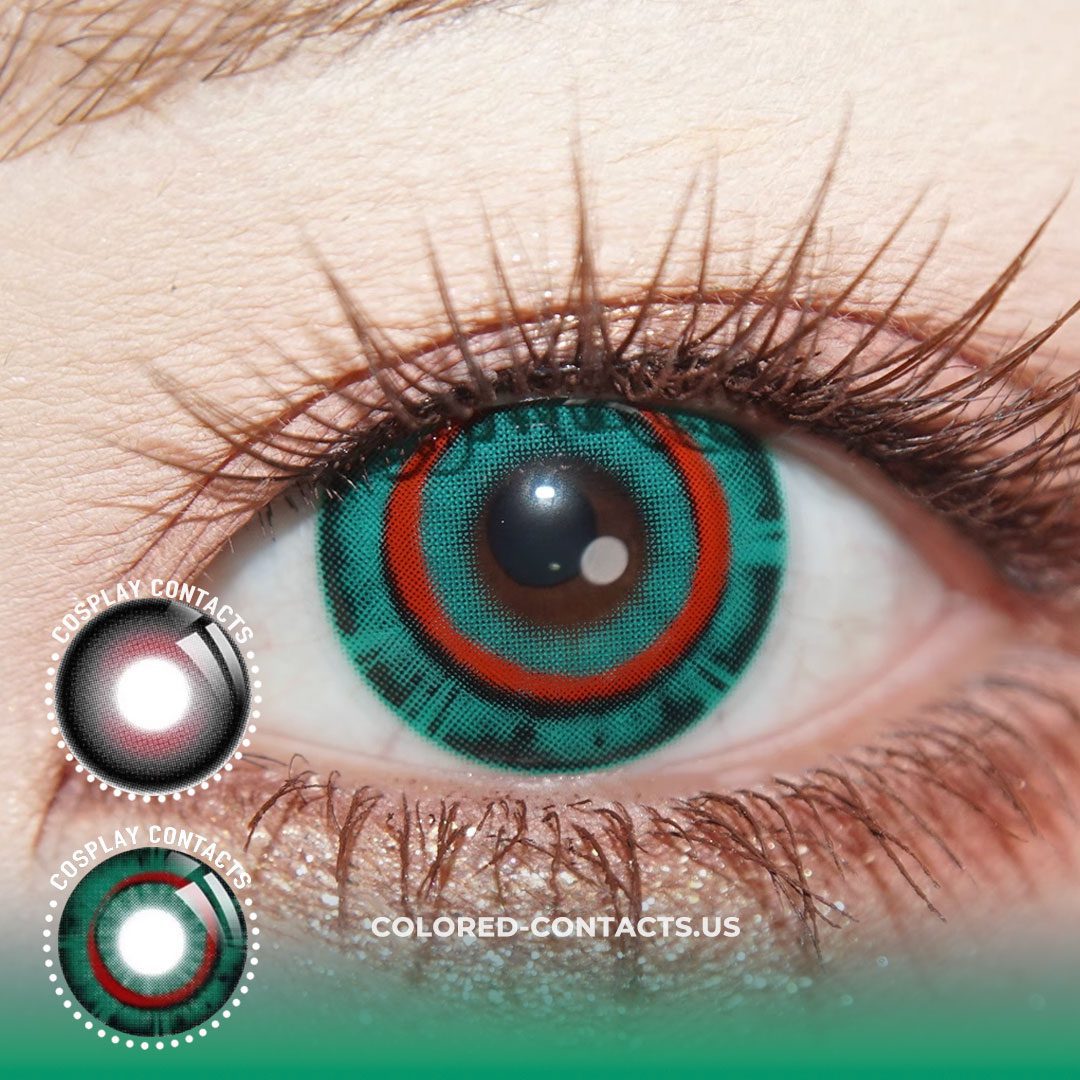 Ghost Red-black + Bone-devouring Insect Green Cosplay Contact Lenses - thumbnail 2