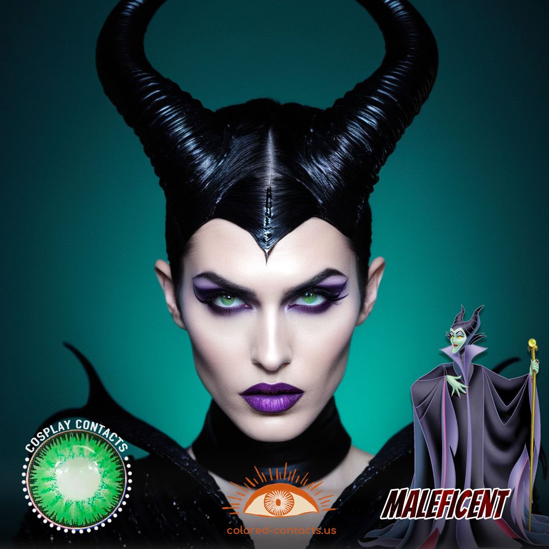 Maleficent Cosplay Green Contact Lenses - image 1