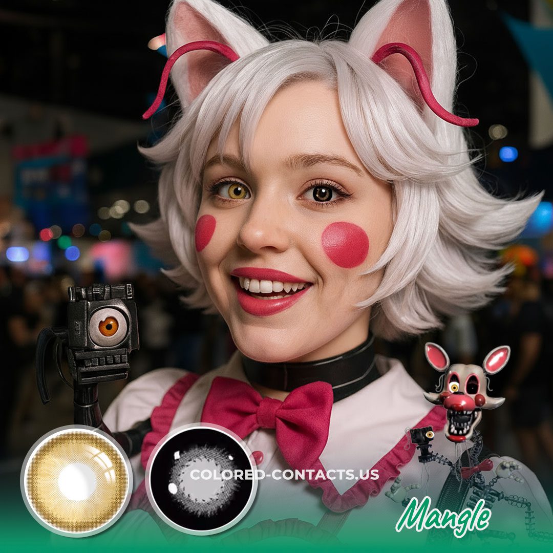 Mangle Cosplay Contact Lenses - Asymmetrical Black & Brown Set! - image 1